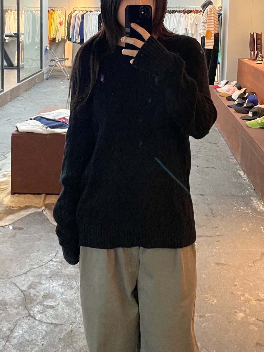 폴로 랄프로렌 블랙 꽈배기 니트 H493 상품이미지1