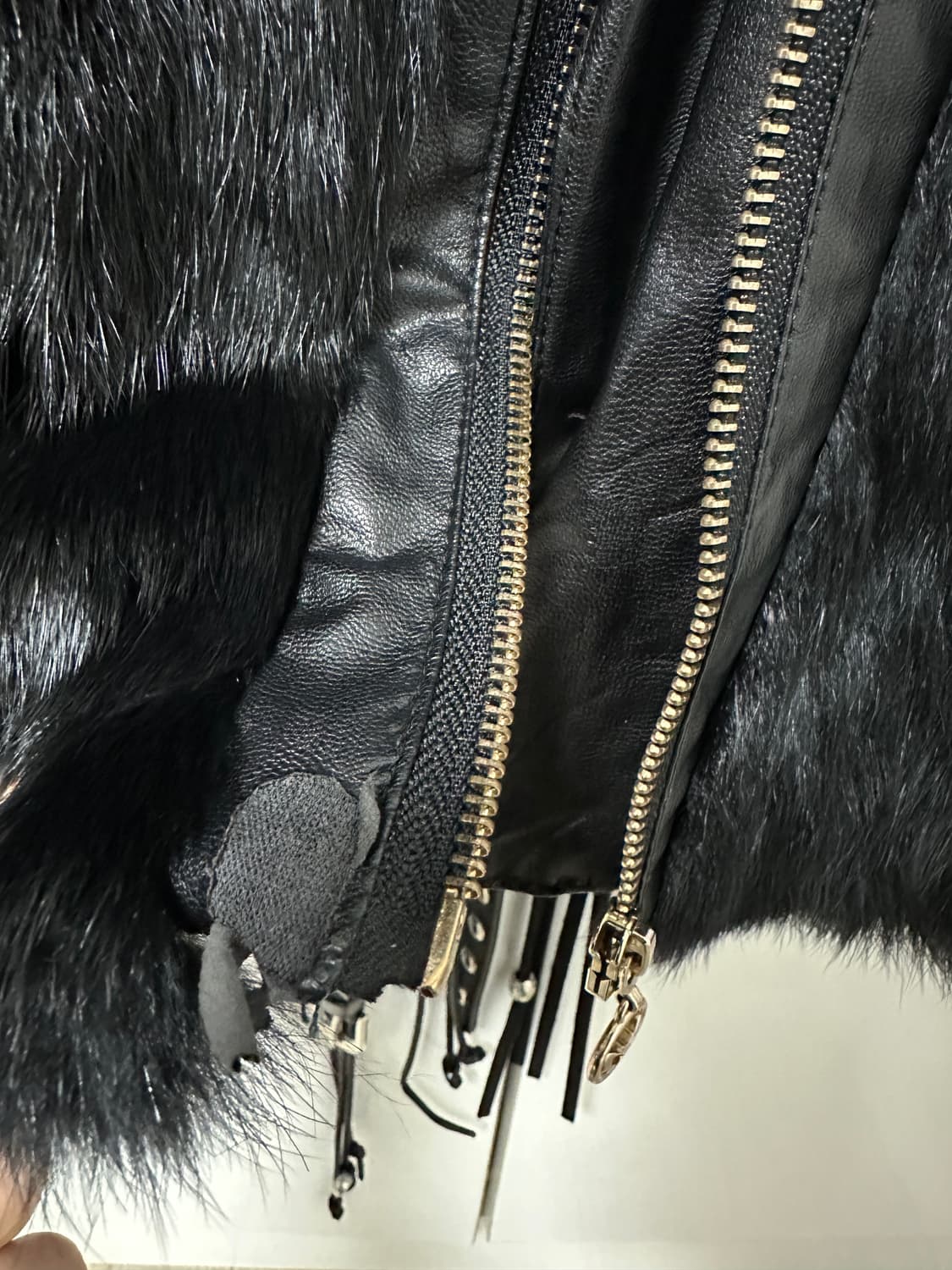 바이커 퍼 레더 자켓 상품이미지7