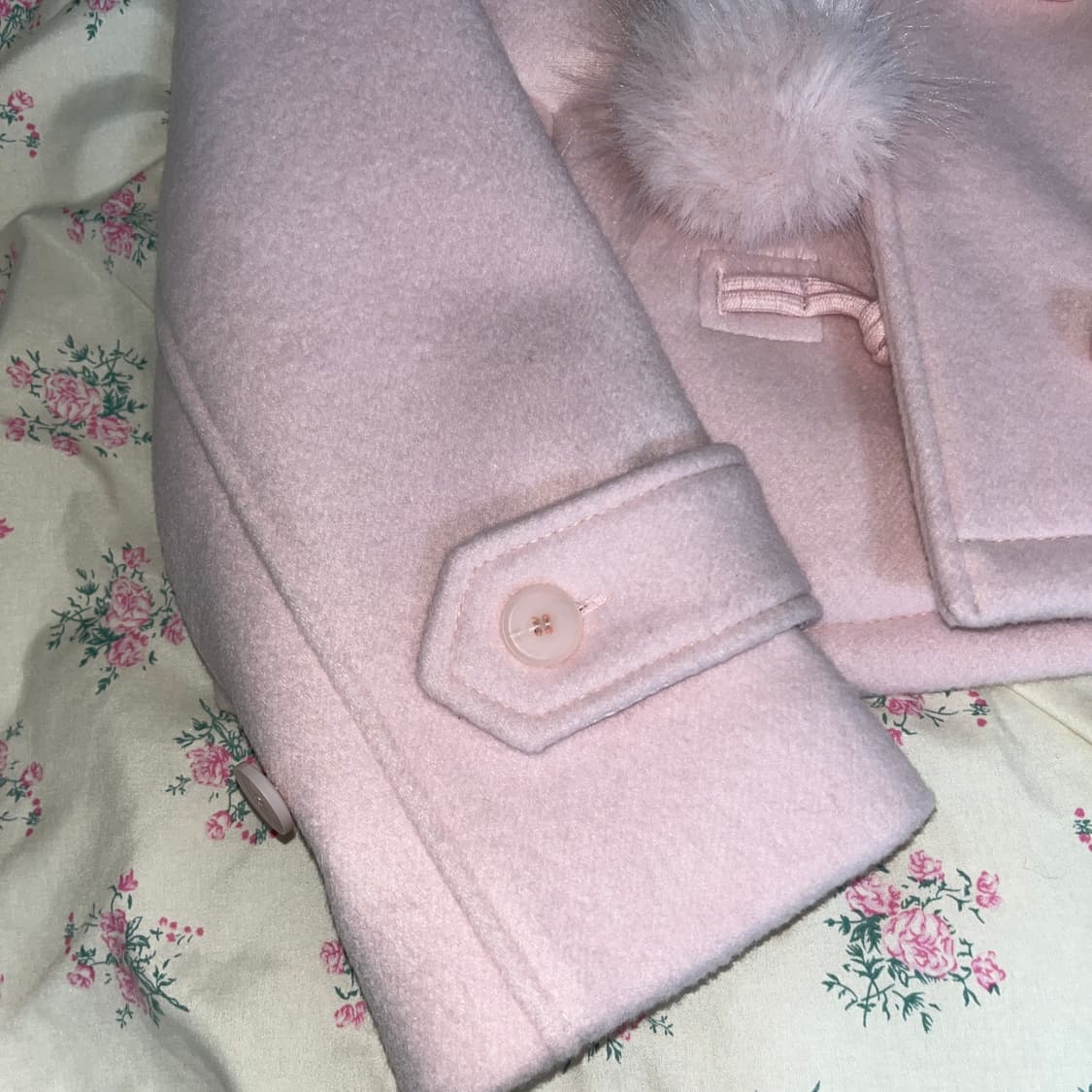 아이당클럽 폼폼 코트 숏 더플 연핑크 리즈리사 히메갸루 핀터레스트 상품이미지5