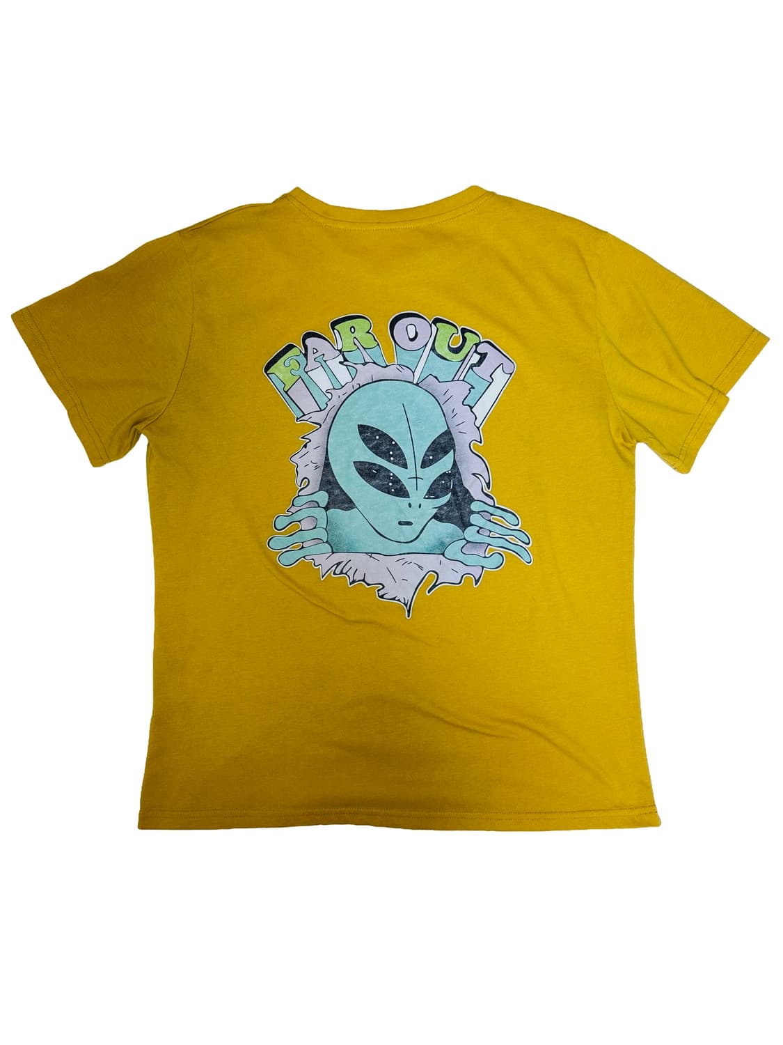 빈티지 에일리언 FAR OUT 포인트 머스타드 티셔츠 M 상품이미지4