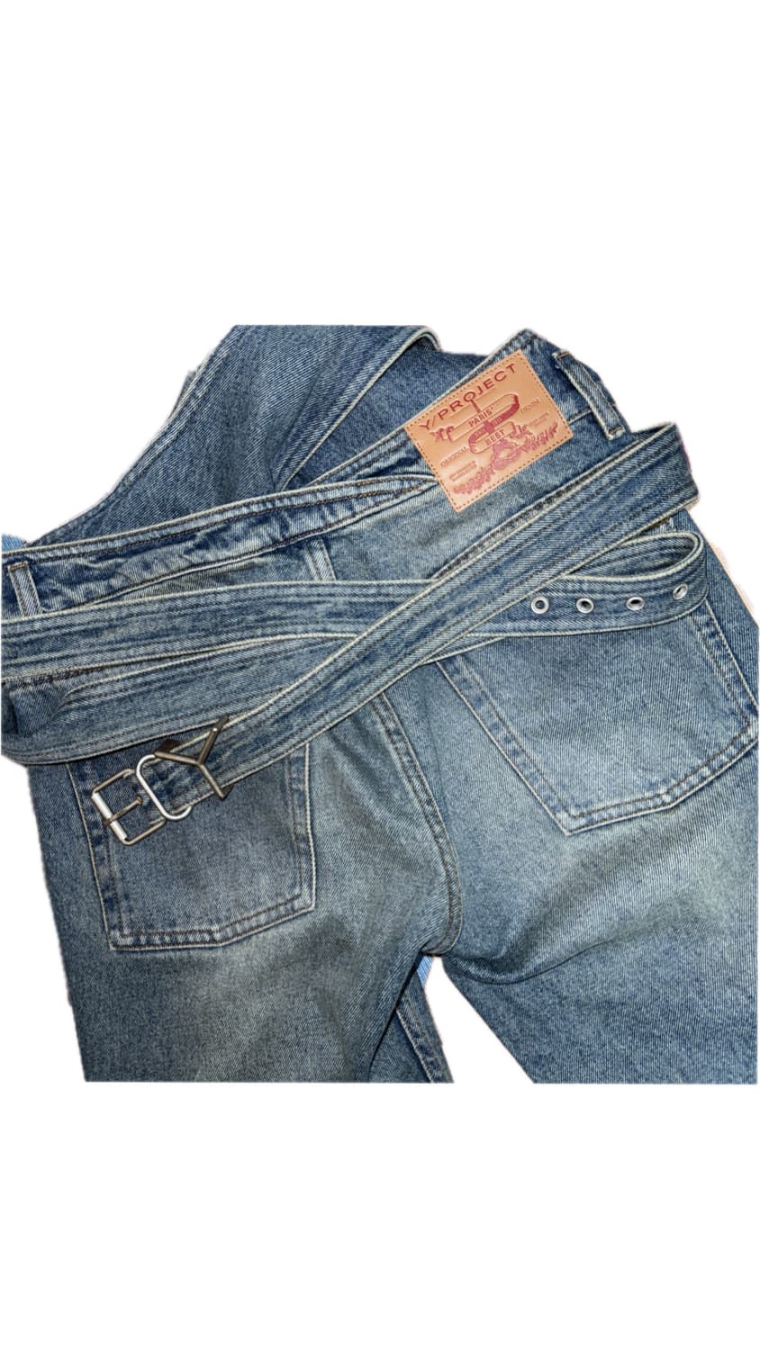 Y/project 와이프로젝트 웨이스트 랩 벨트 데님 팬츠 27 상품이미지1