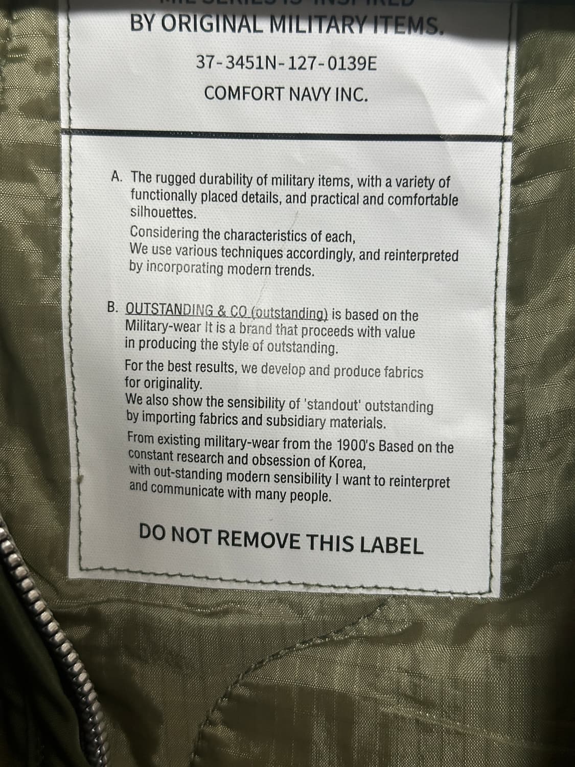 (새상품)아웃스탠딩 야상 m65 피쉬테일 파카 상품이미지3