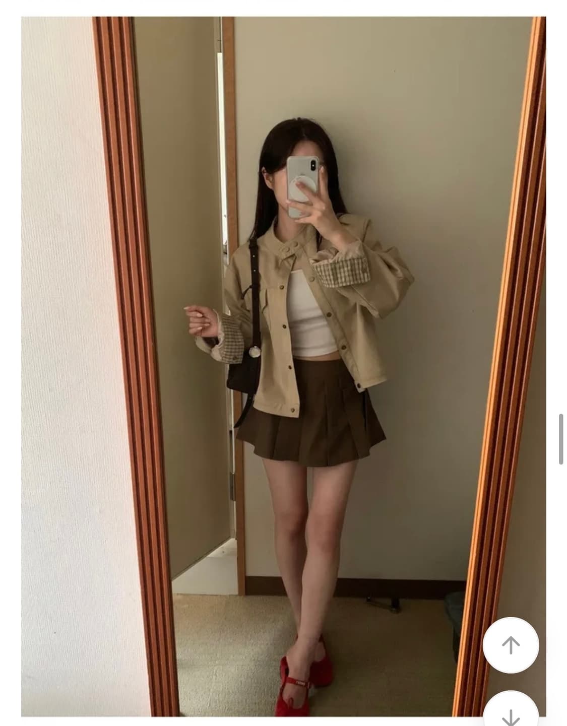 라온느 클라 미니 스커트 브라운 s 상품이미지4