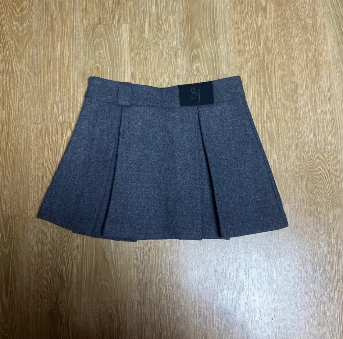 시너진 플레인 울 미니 스커트 차콜 S 상품이미지3
