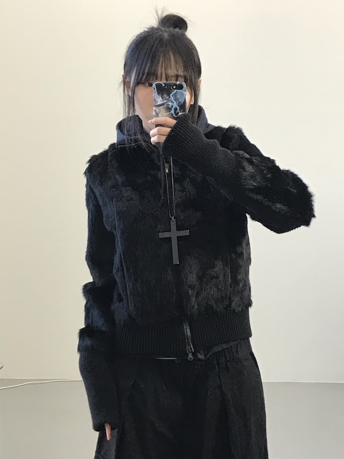 Atos Lombardini Black Rabbit Fur Jackets 상품이미지1