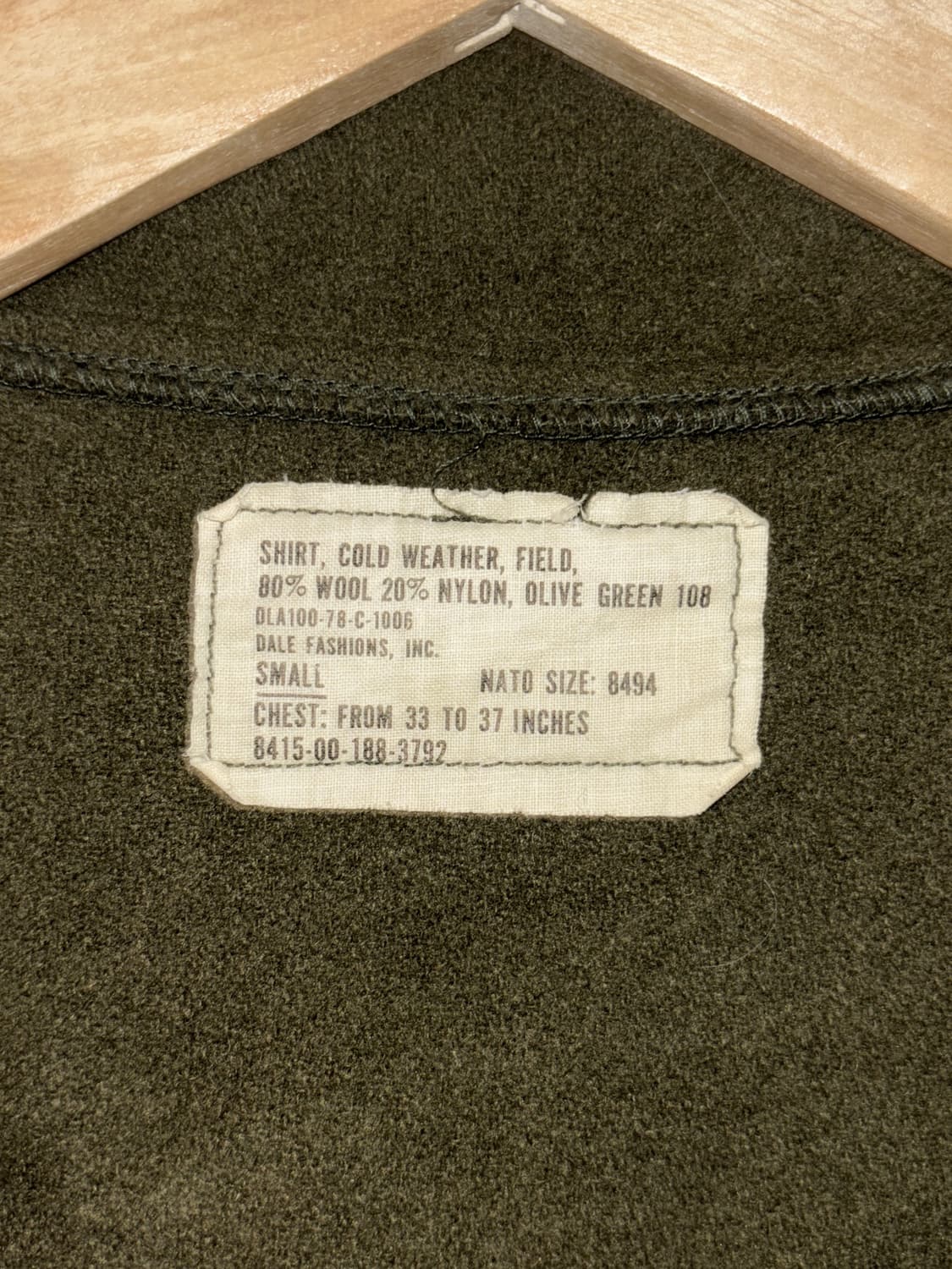1960s US Army 오리지널 울 셔켓 / Olive Green 상품이미지4