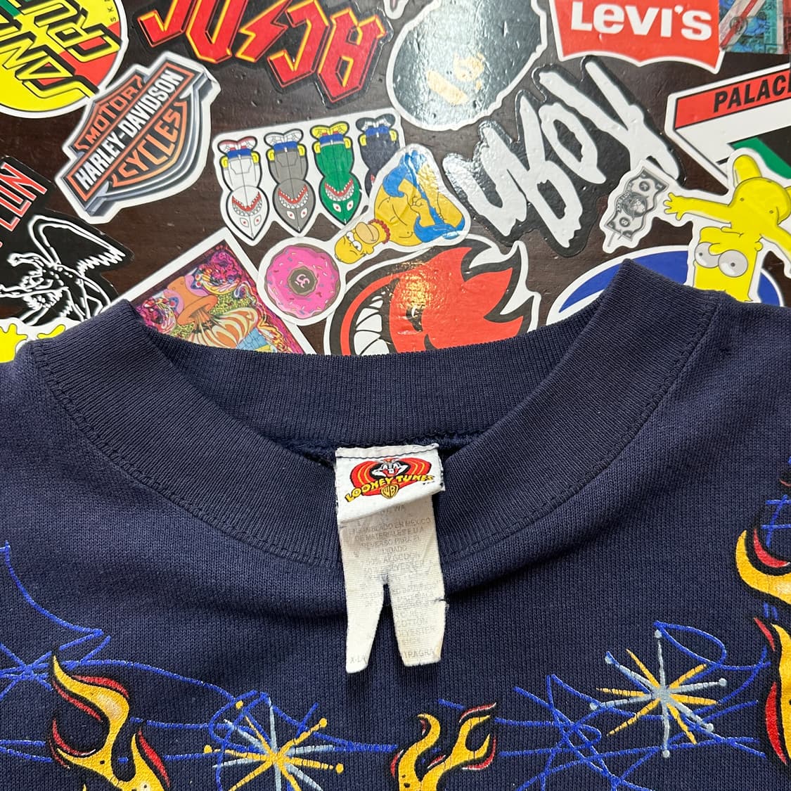 90s USA 태즈 플레임 핫로드 빈티지 스웻셔츠 XL 상품이미지6