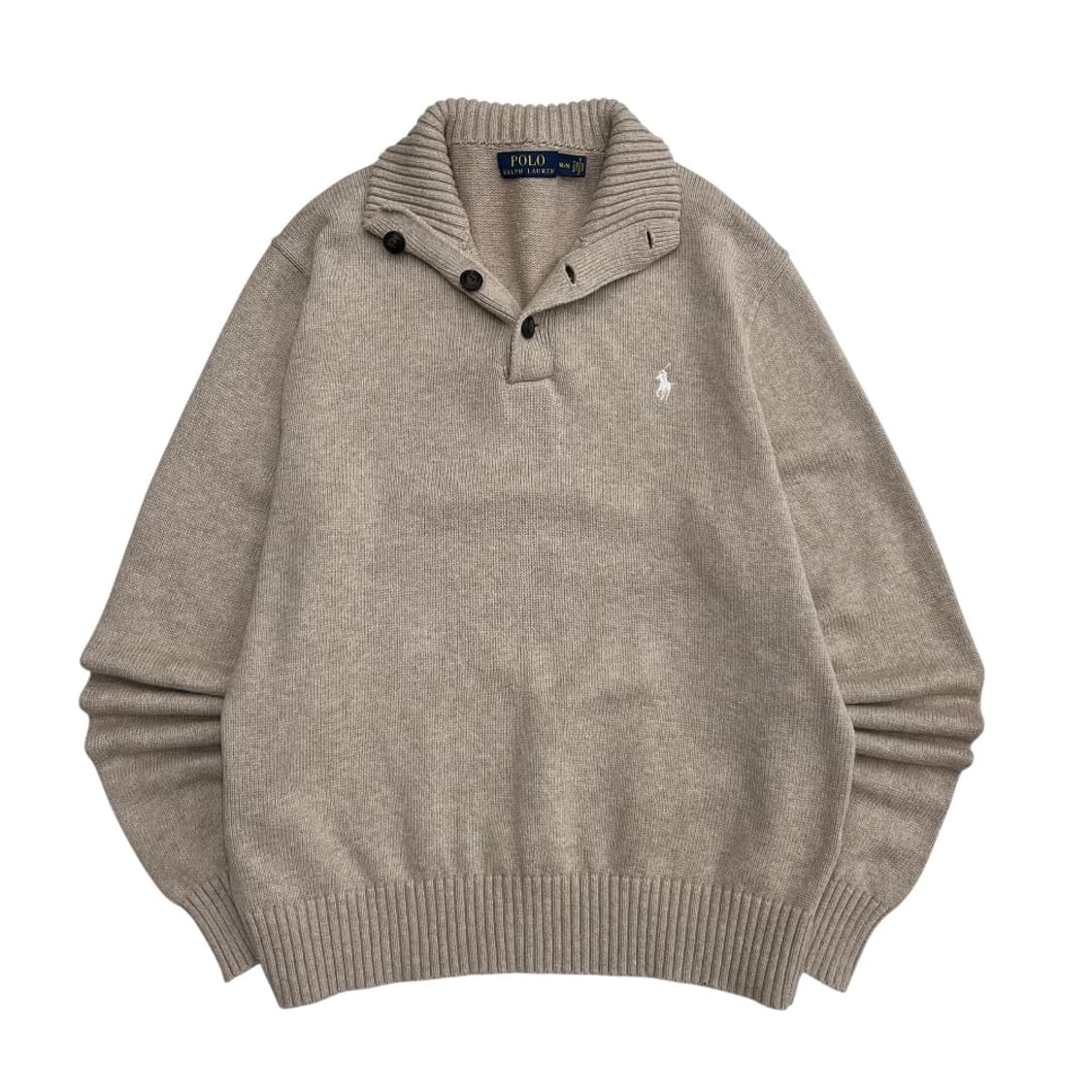폴로 랄프로렌 화이트포니 베이지 버튼 니트 M 상품이미지3