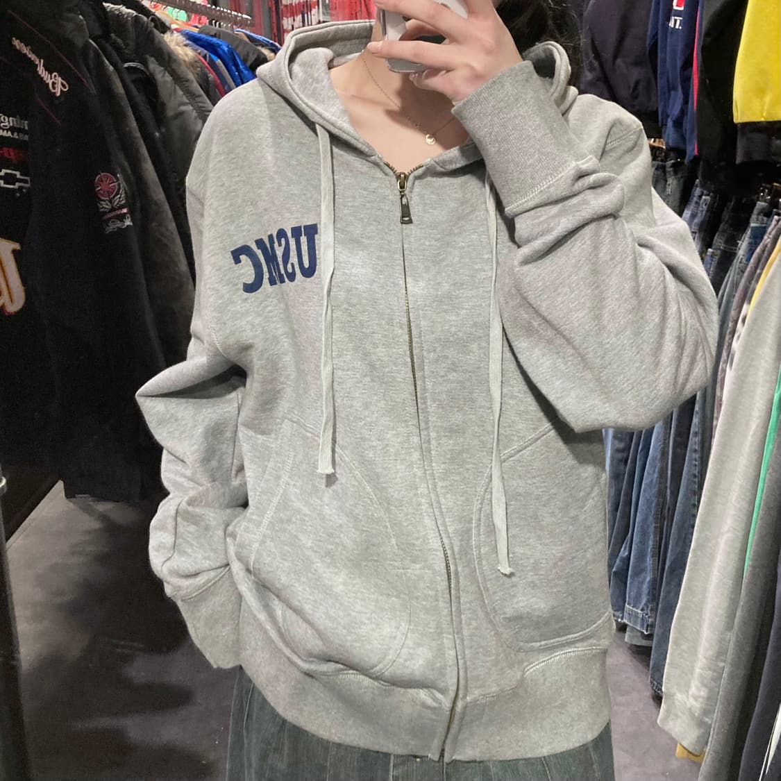 [IM] 올드크로우 USMC 밀리터리 후드집업 그레이 상품이미지4