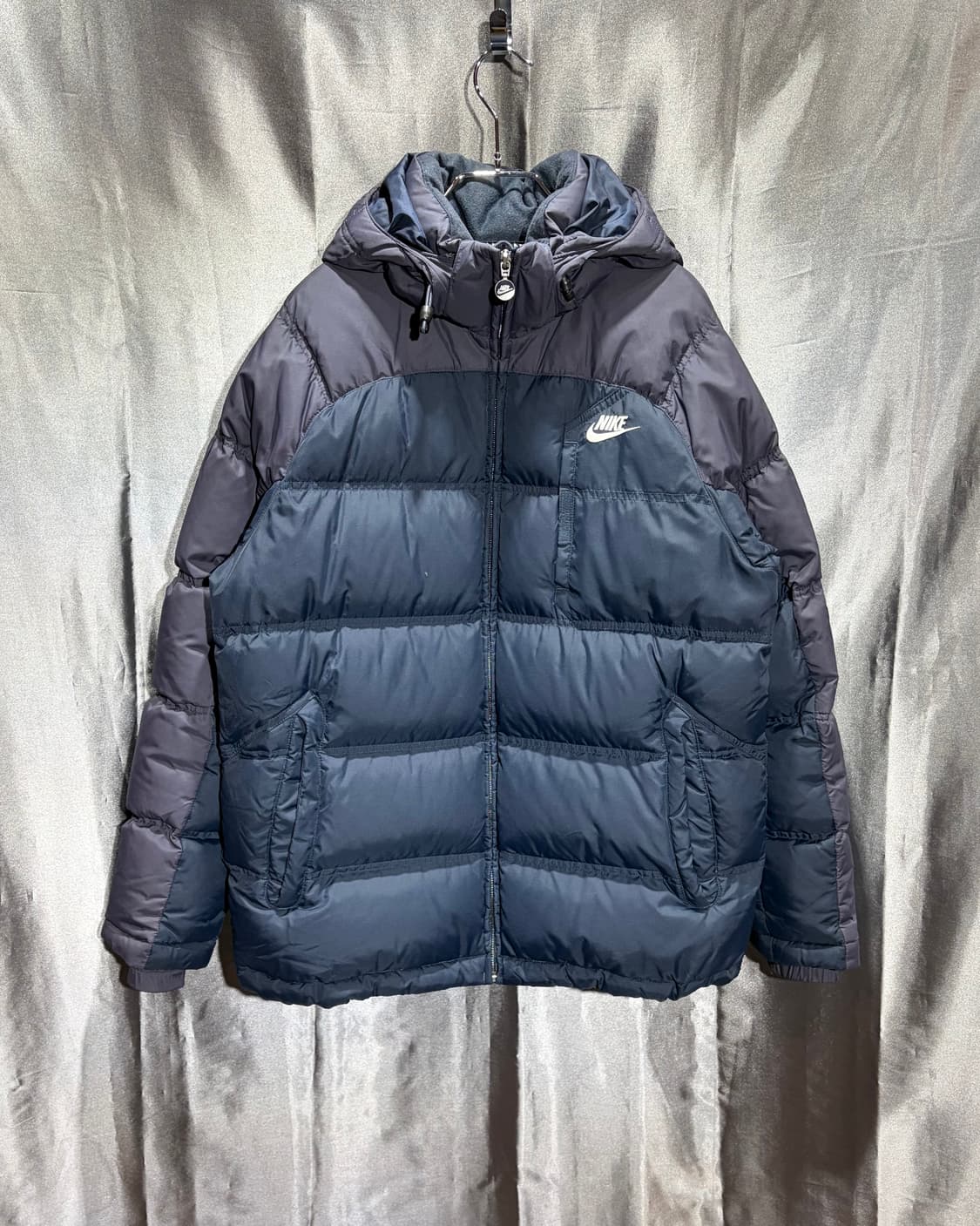 M 나이키 스펠링 스우시 다크네이비 후디 패딩 상품이미지2