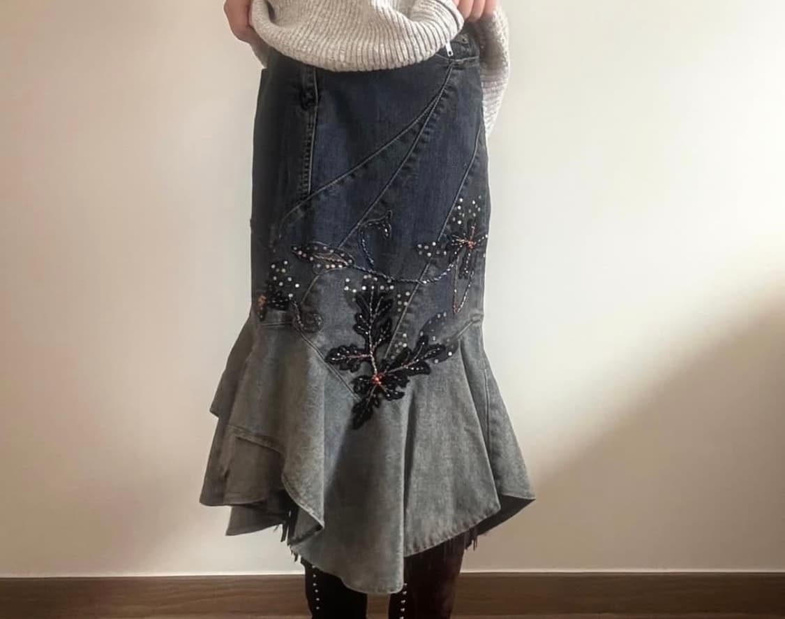 데님 머메이드 치마 상품이미지1