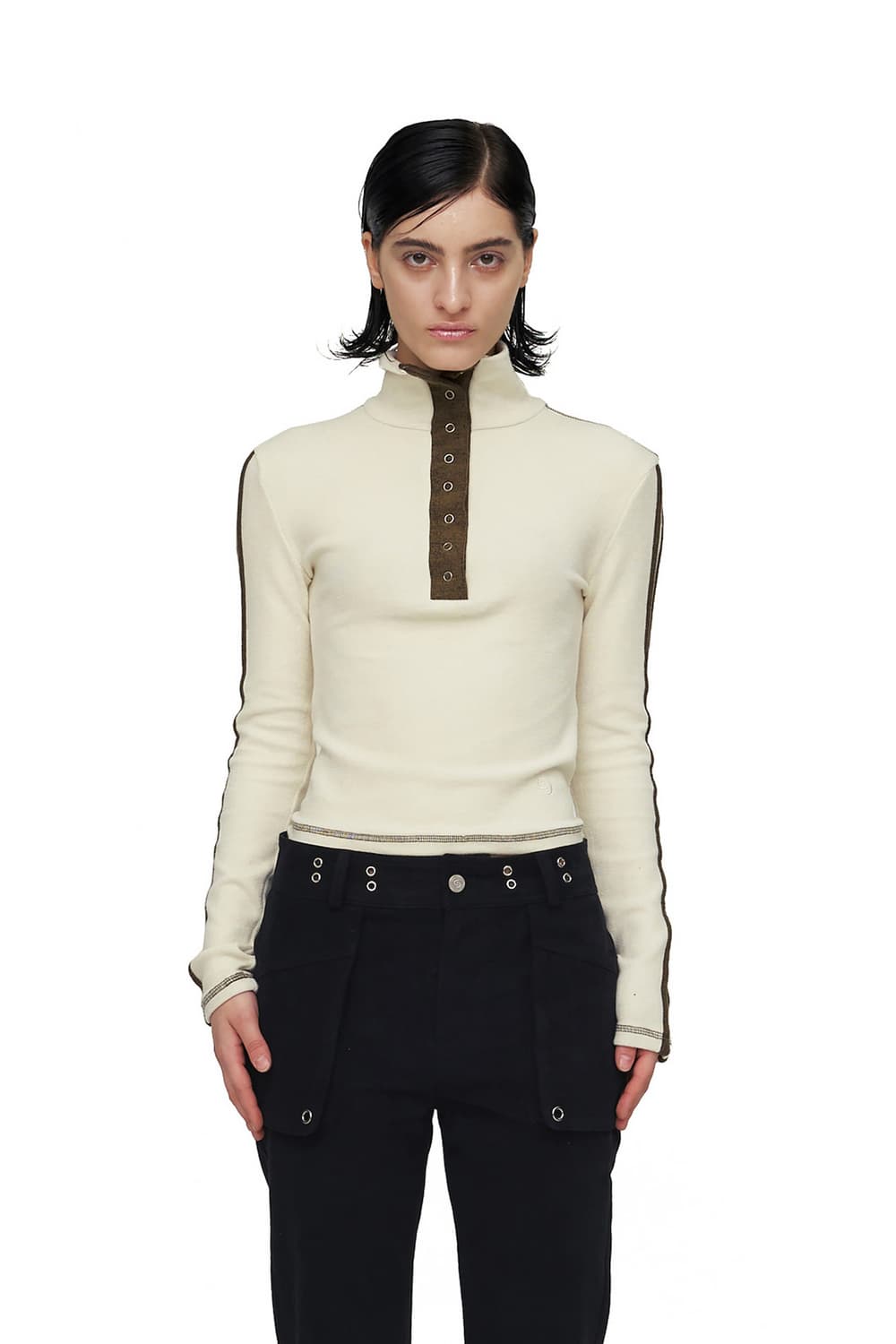 세릭 COLOR SNAP BUTTON TOP / Ivory 상품이미지1