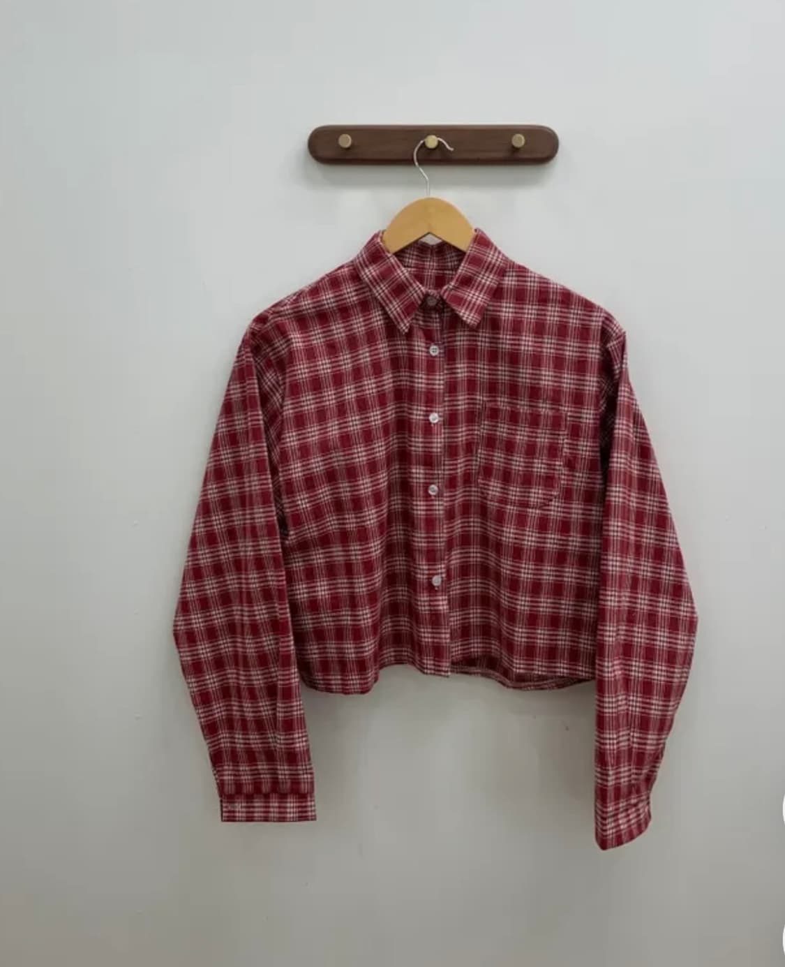 스쿨 체크 크롭셔츠 상품이미지3