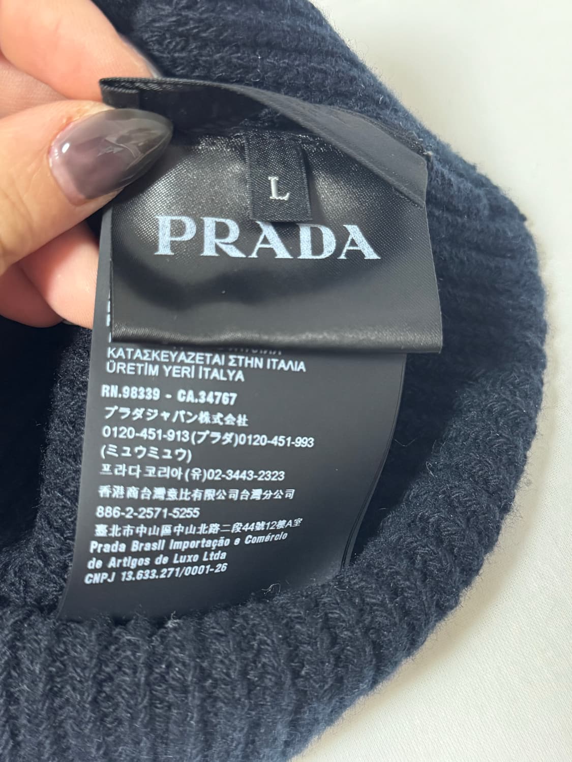 프라다 트라이앵글 울캐시미어 로고 비니 상품이미지6