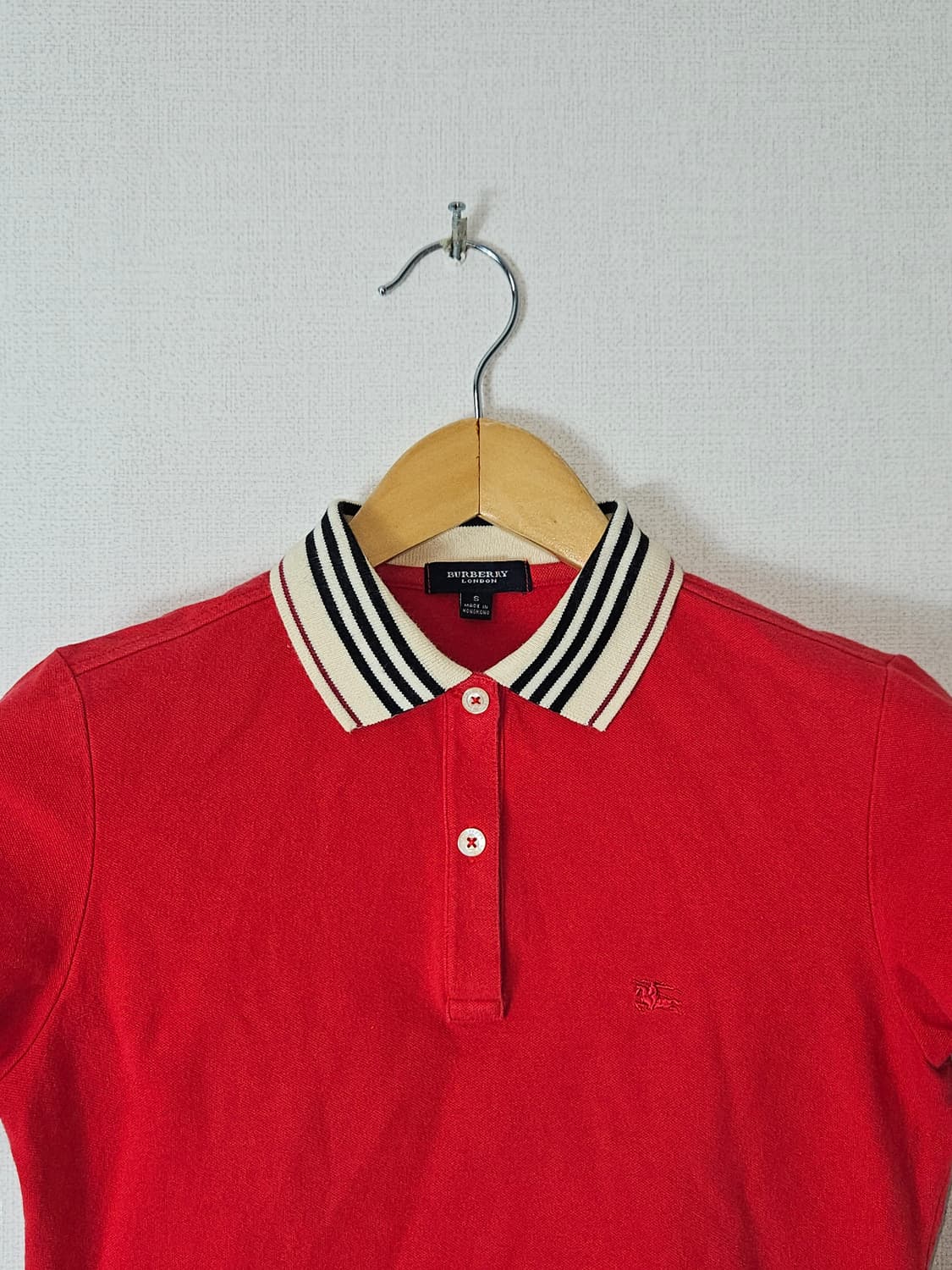 버버리 BURBERRY 반팔 카라티 폴로 크롭 여성 S (매장정품) 상품이미지3