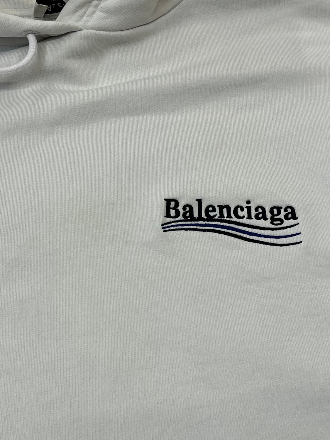 발렌시아가 웨이브로고 후드티 화이트 S  #csz1837 상품이미지4