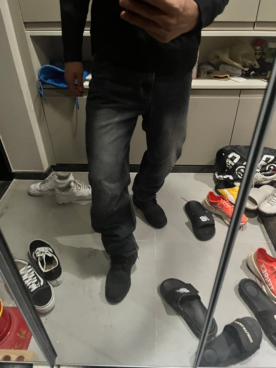프론트 워싱 세미와이드핏 데님 상품이미지2