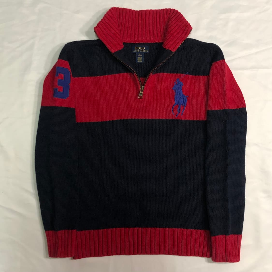 폴로 랄프로렌 빅포니 넘버 3 반집업 니트 상품이미지2
