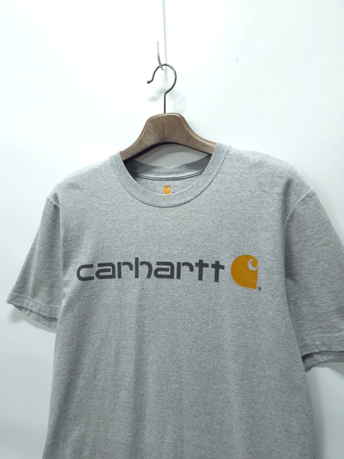 칼하트 오리지널 핏 로고 반팔 티셔츠 그레이 S 상품이미지3