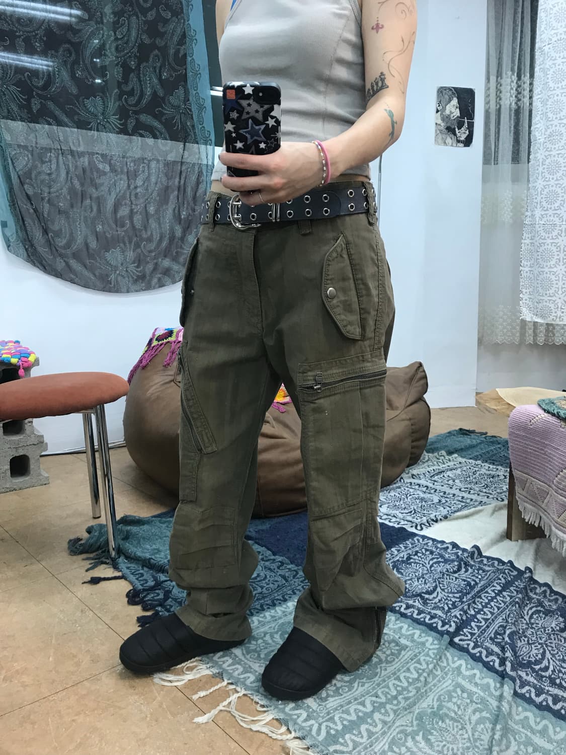 Dohc 빈티지 자수 카고팬츠  상품이미지1