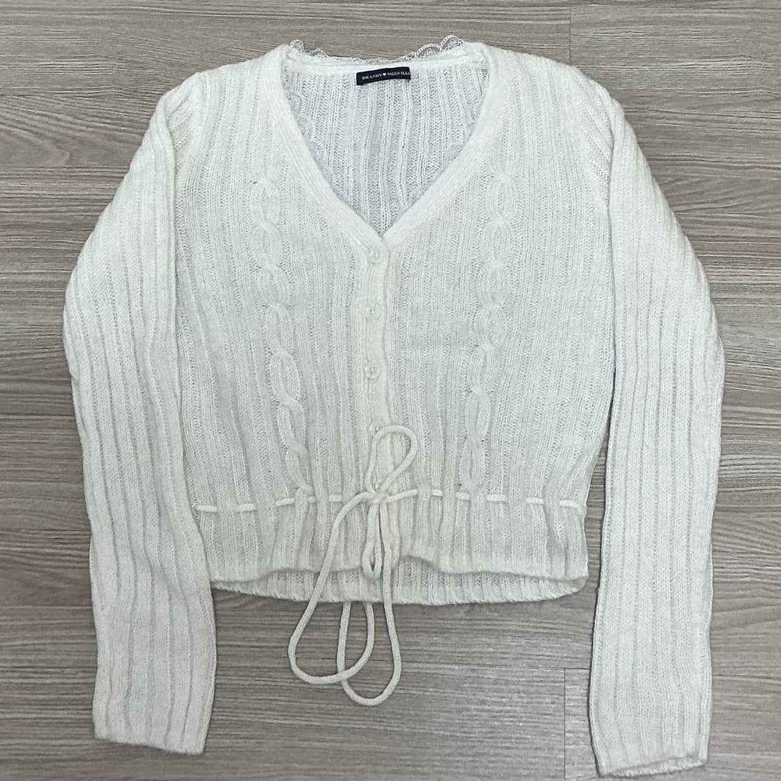 브랜디멜빌 아이보리 레이스 리본 가디건 상품이미지1