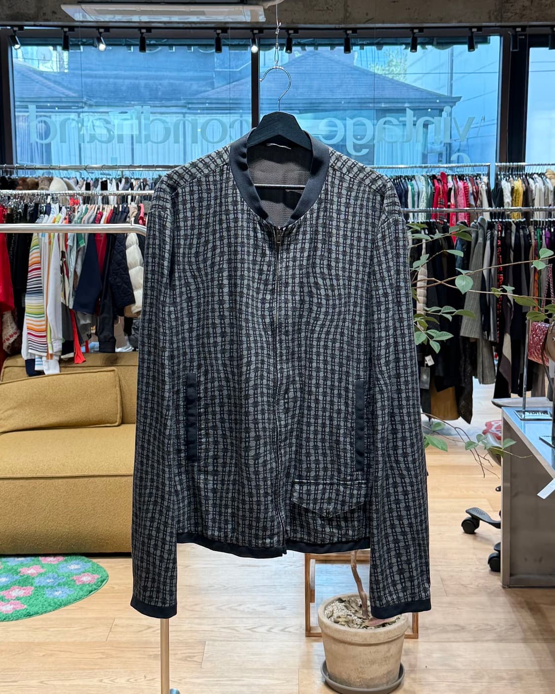 돌체앤가바나 차콜 패턴 레이온 봄버 자켓  상품이미지1