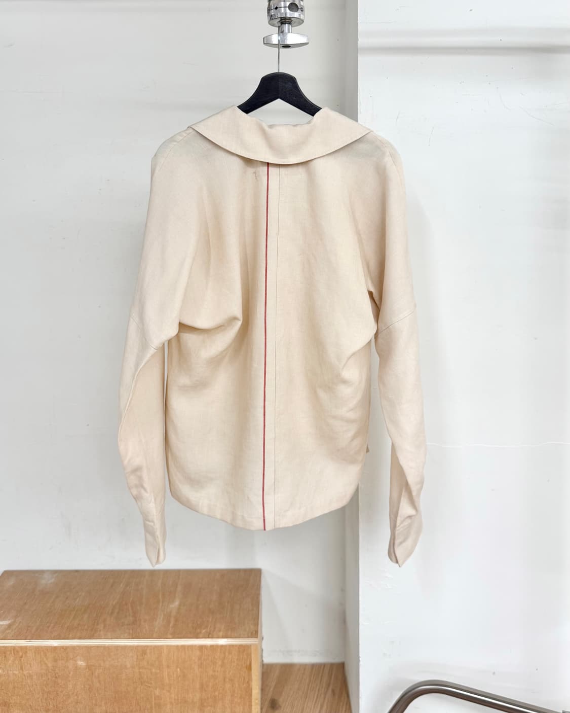 질 샌더 베이지 리넨 스트링 셔츠 상품이미지6