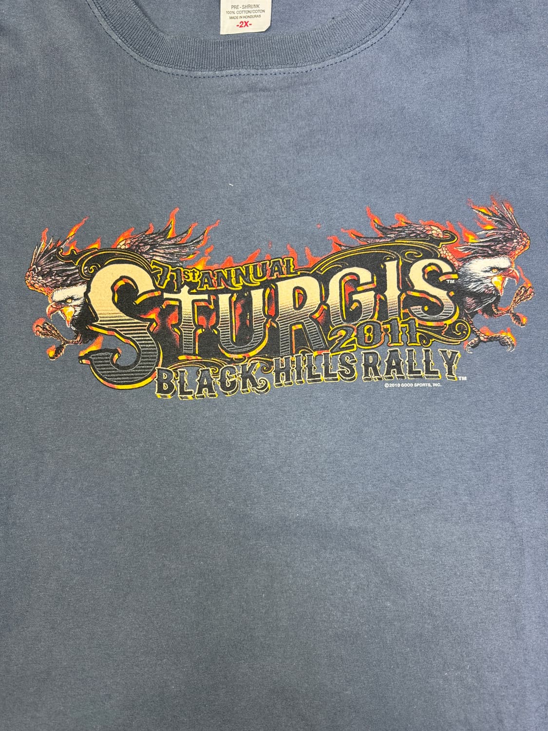 빈티지 2011 스터지스 블랙힐스랠리 71주년 프로모션 티셔츠 2XL 상품이미지2