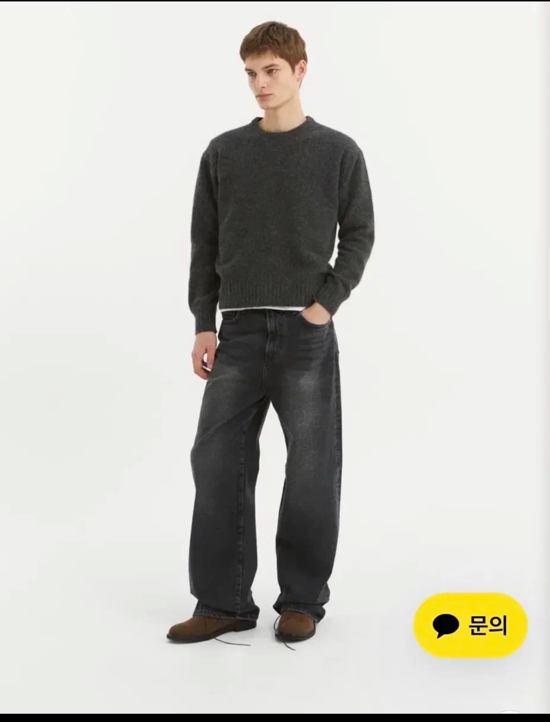 라벨아카이브 마리암 와이드 핏 데님 워시드 블랙 5 상품이미지1
