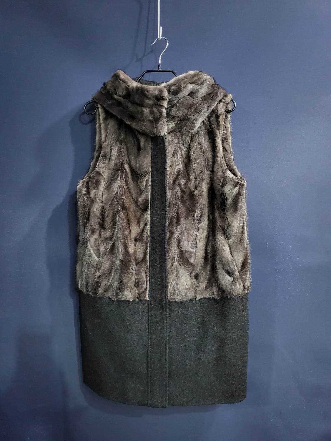 macaw 마코 천연밍크 후드베스트 상품이미지1