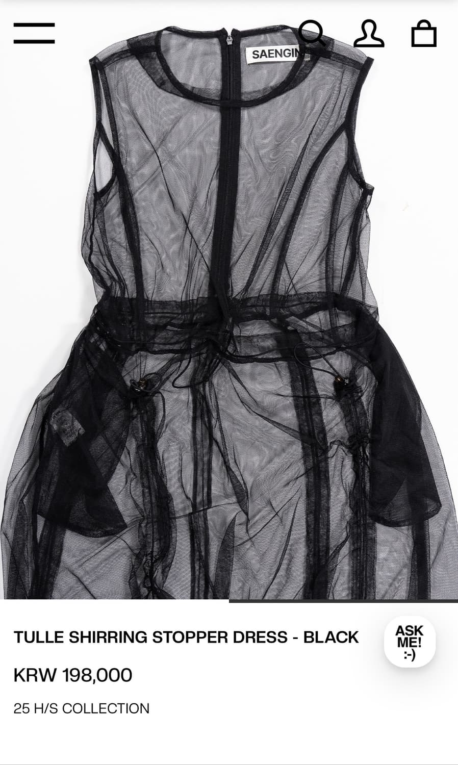 Saengin studios stopper dress black 상품이미지1