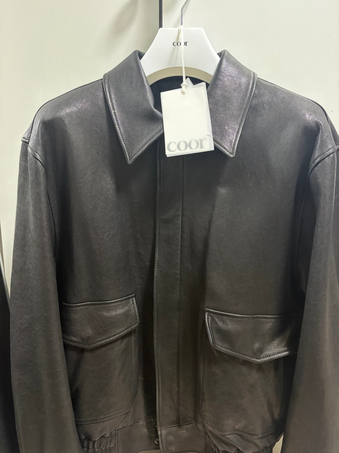 XL)쿠어 A-2 베지터블 레더 자켓 블랙 상품이미지1