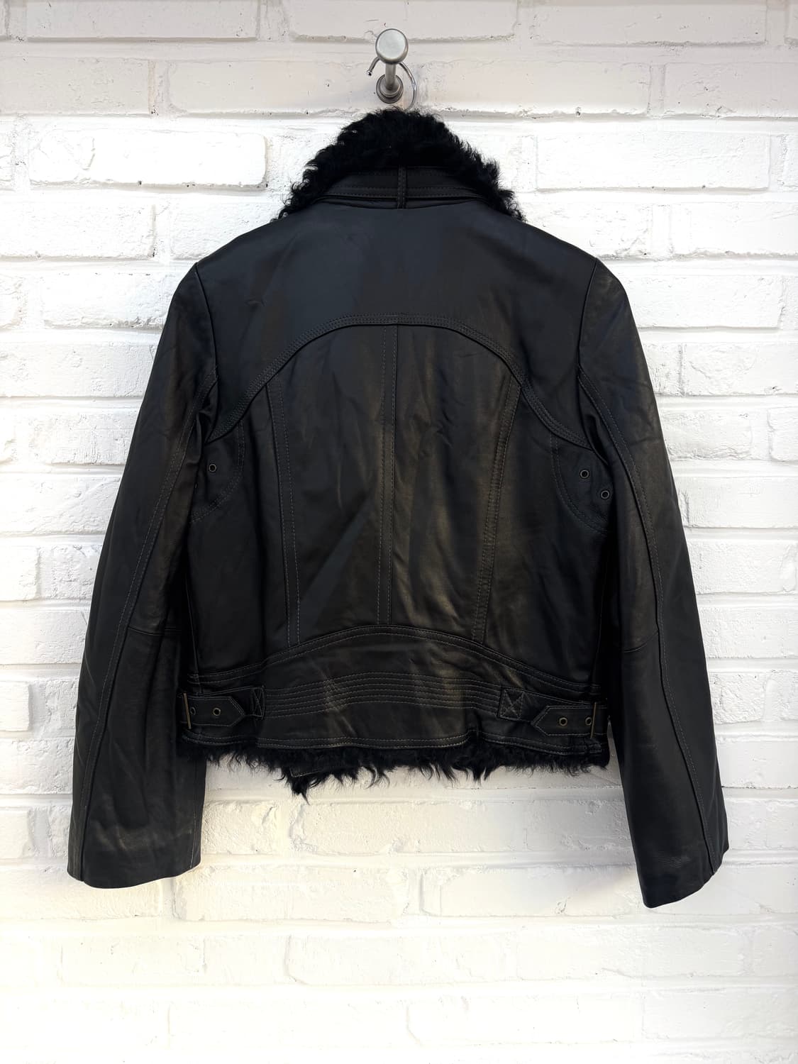 Sally&john 블랙 양가죽 퍼 무스탕 상품이미지4