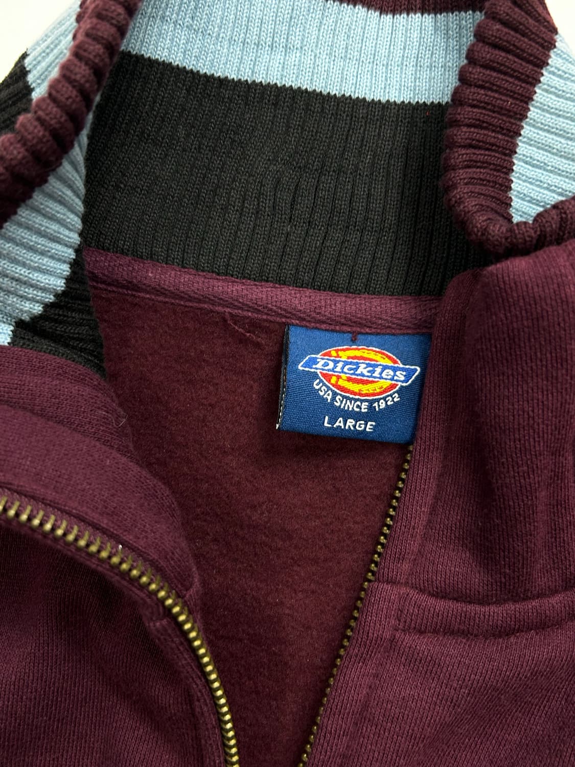 디키즈 빅로고 버건디 니트 집업 100 상품이미지5