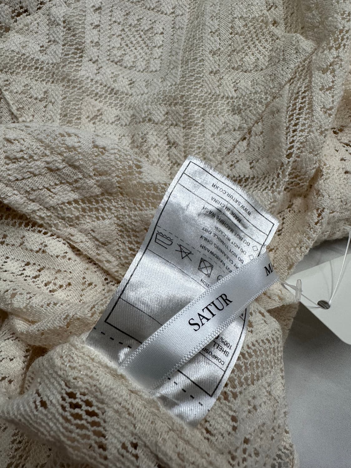 세터(SATUR)크로셰 아가일 코튼 메쉬 셔츠 상품이미지5