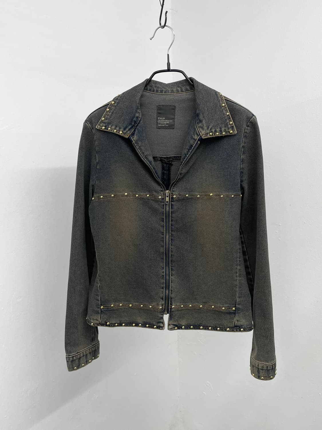 y2k 워싱 스터드 데님 자켓 상품이미지5