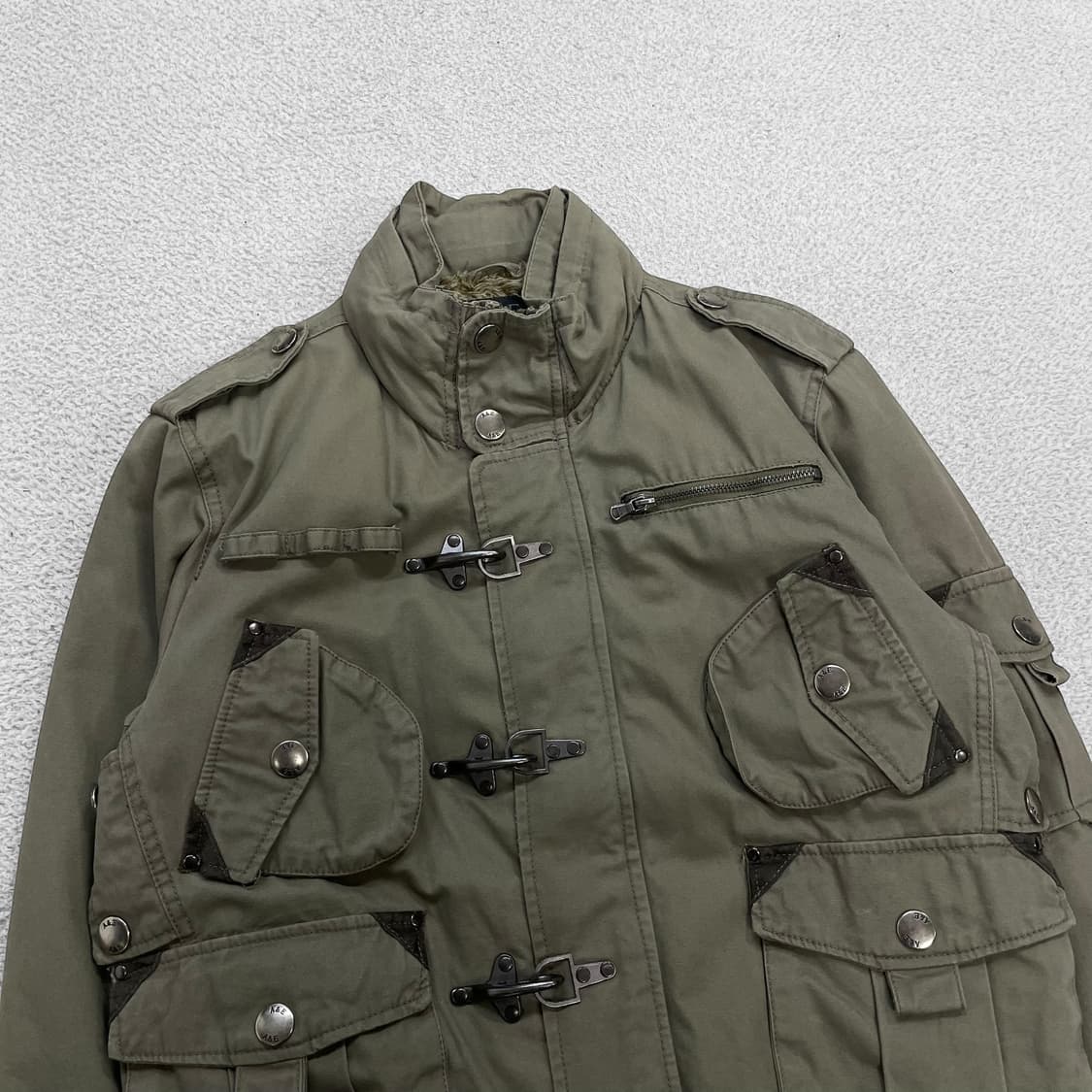 A&E 빈티지 파이어맨 봄버 자켓 베이지 브라운 상품이미지2