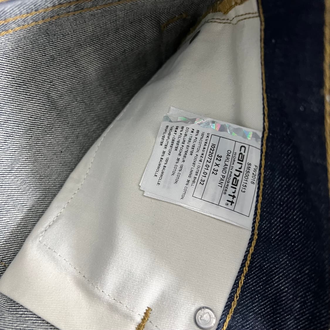 칼하트 WIP 클론다이크 생지 데님 팬츠 상품이미지6