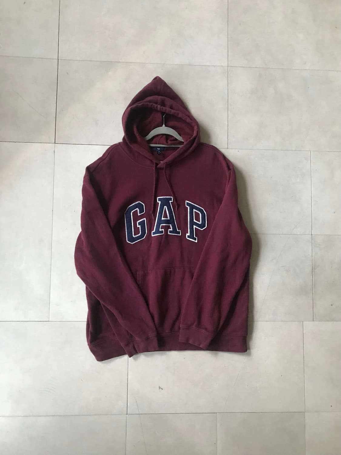 갭 버건디 오버핏 후드티 상품이미지6