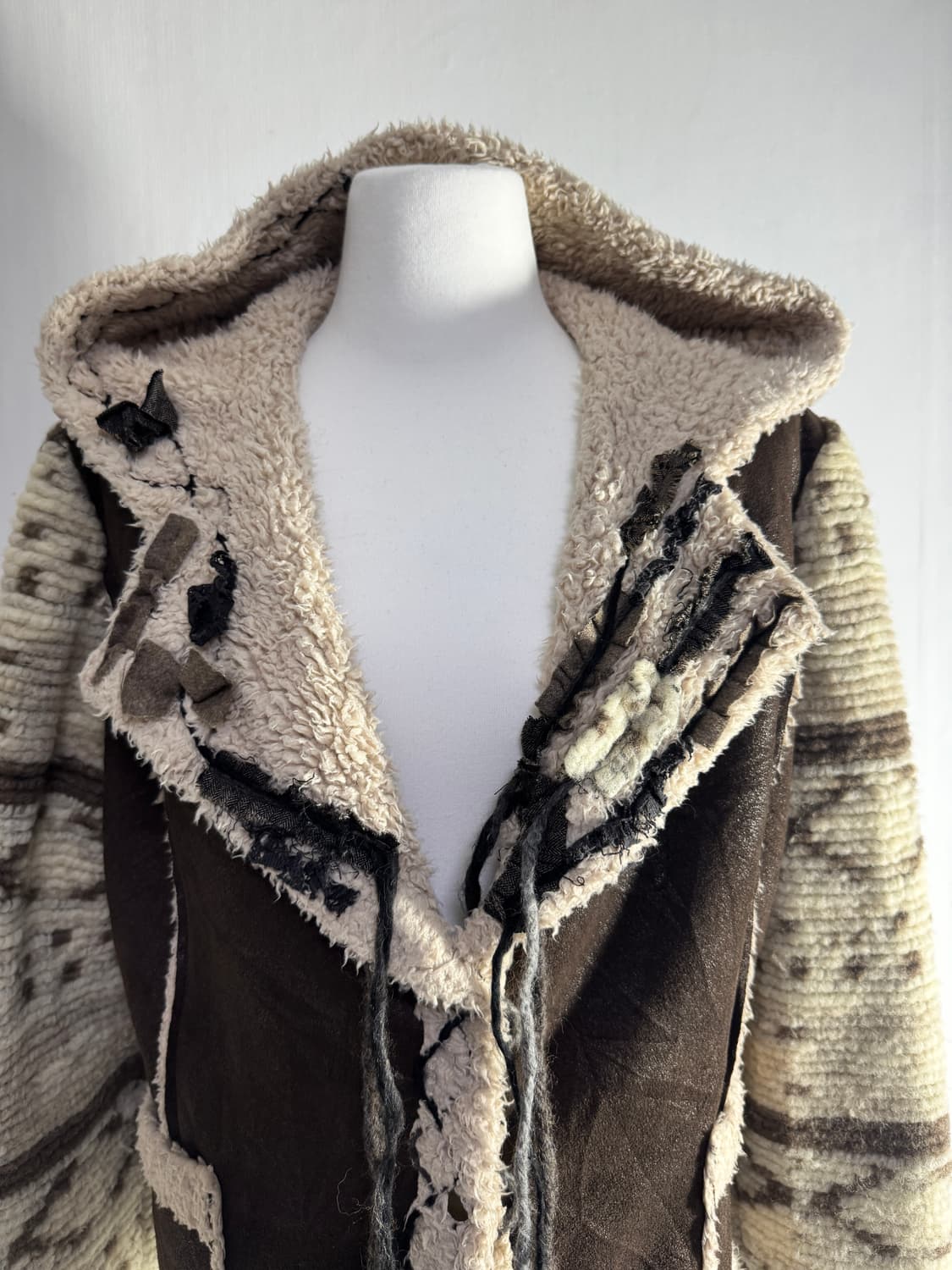 빈티지 에스닉 무스탕 스타일 후드 자켓 y2k lgb goa 하이브리드 상품이미지7