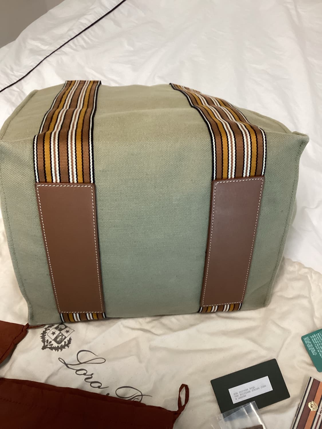 로로피아나 스트라이프 수트케이스 큐브백 상품이미지5