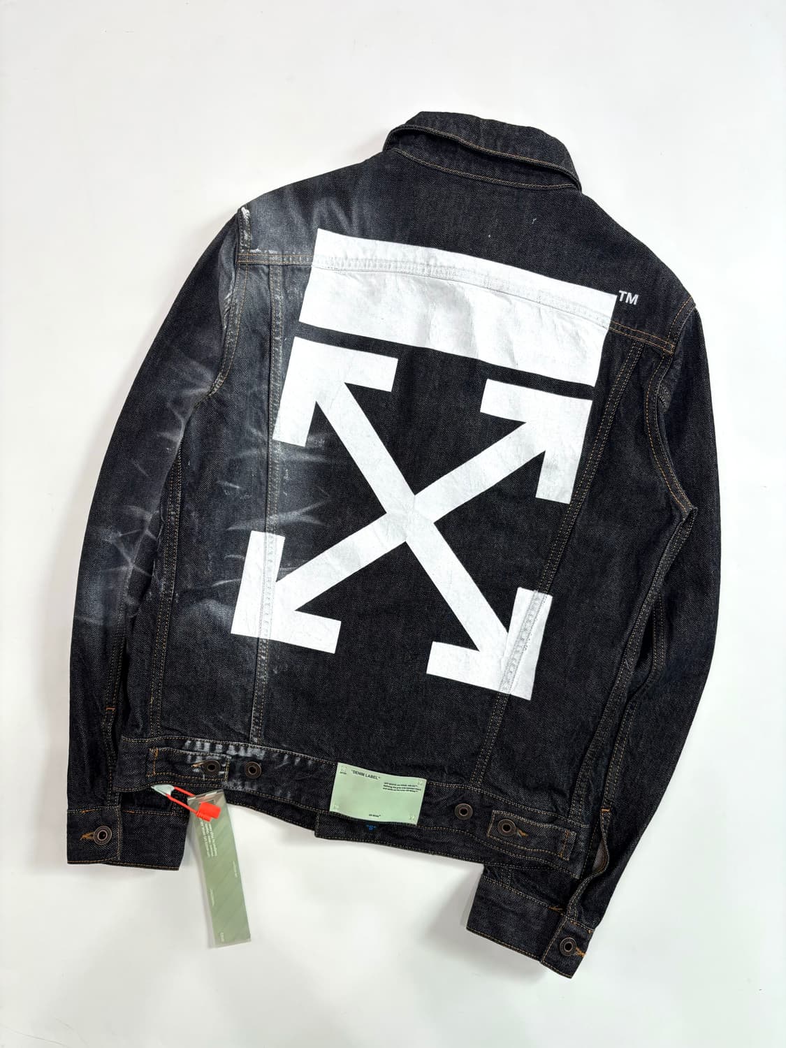 Off White 오프화이트 애로우로고 흑청 데님 자켓 상품이미지3