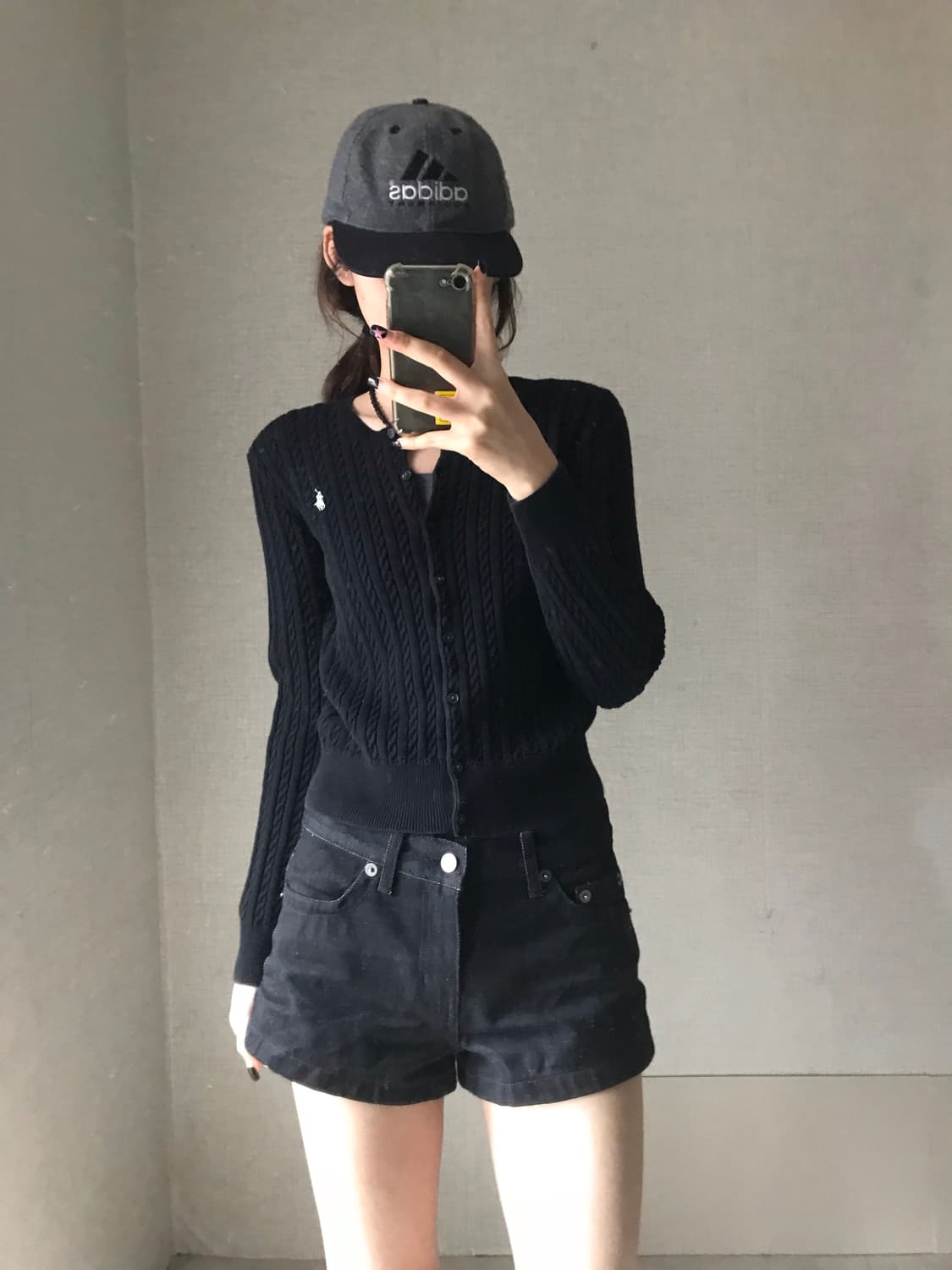 폴로 블랙 케이블 가디건 상품이미지1