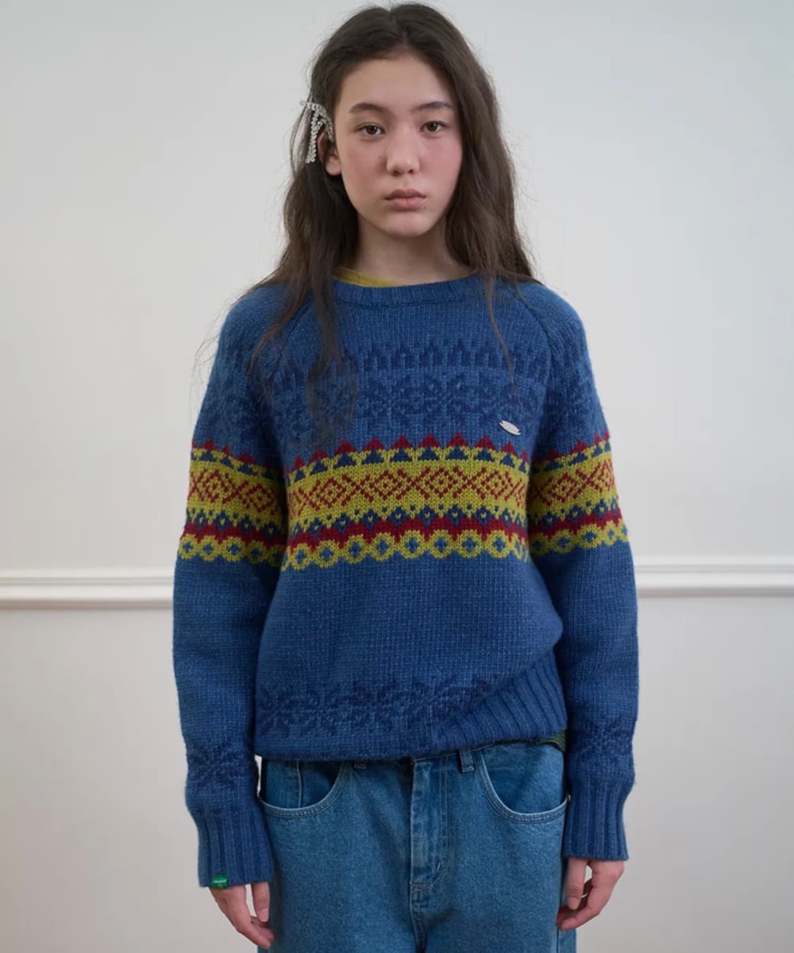 노컨텐츠 267. 노르딕 패턴 스웨터 _ 블루 상품이미지1