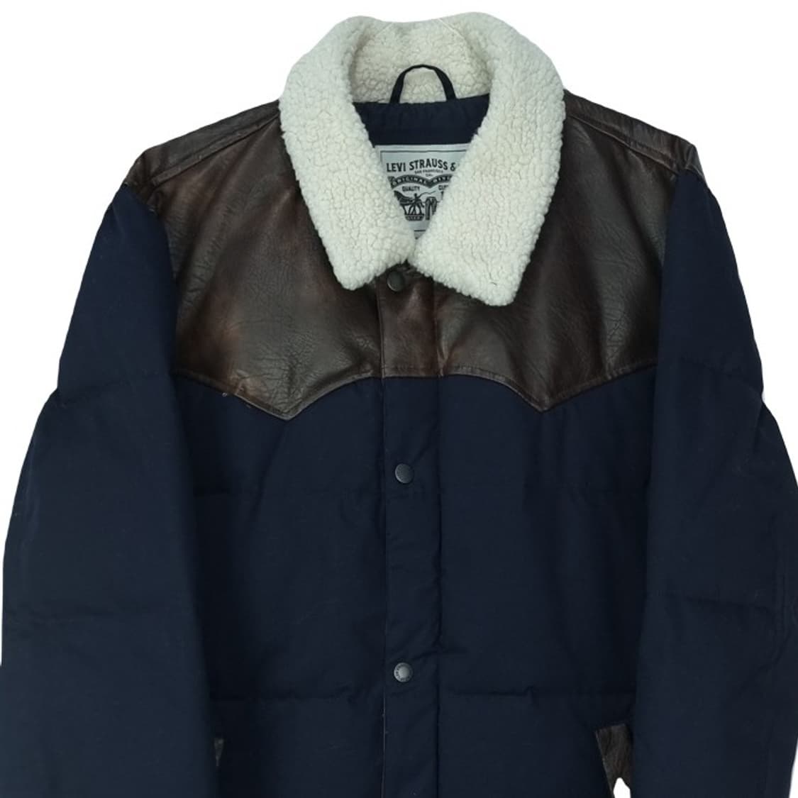 [리바이스] 비건 레더 요크 카라 퍼 패딩 자켓 M18326 상품이미지4