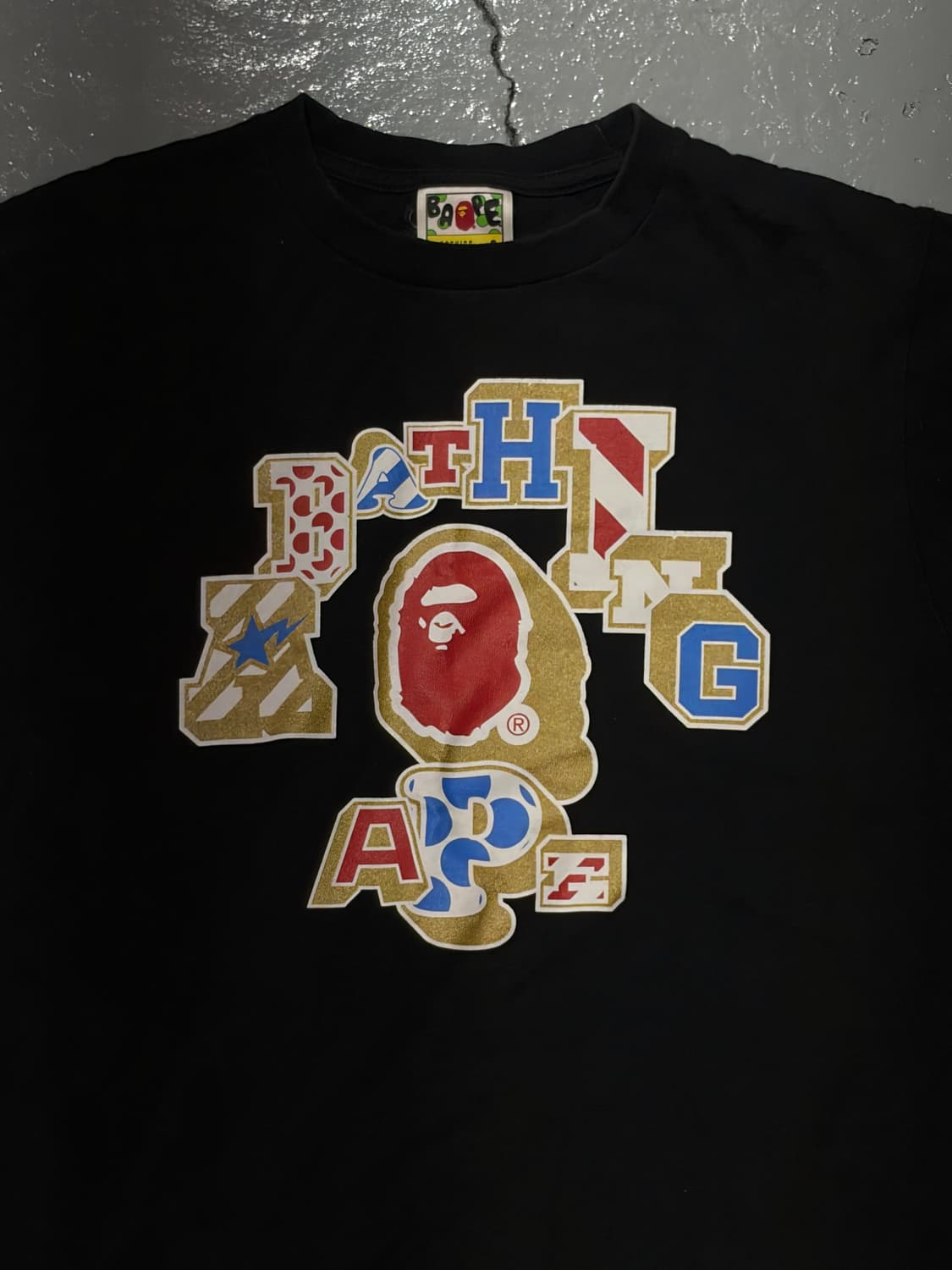 베이프(BAPE) 믹스 패치 컬리지 티셔츠 상품이미지2