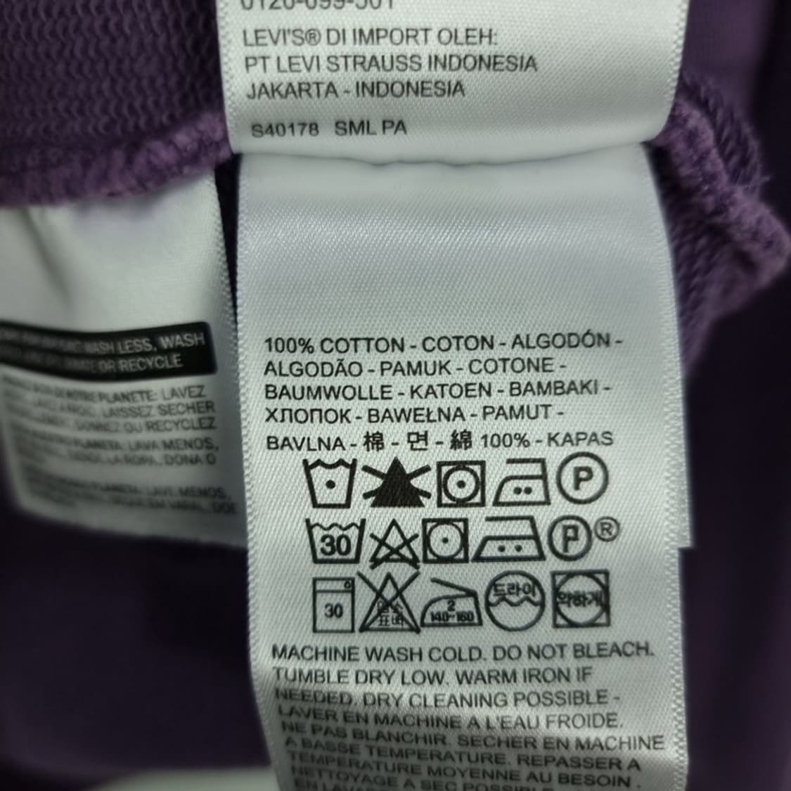 [리바이스] 피그먼트 워싱 로고 자수 오버핏 맨투맨 M18598 상품이미지8