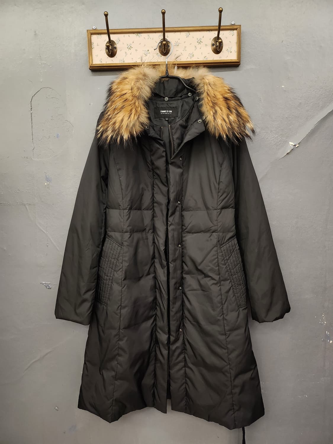 일본빈티지 콤 사 이즘 라쿤털 탈부착 가능 다운 벨트 패딩 상품이미지2