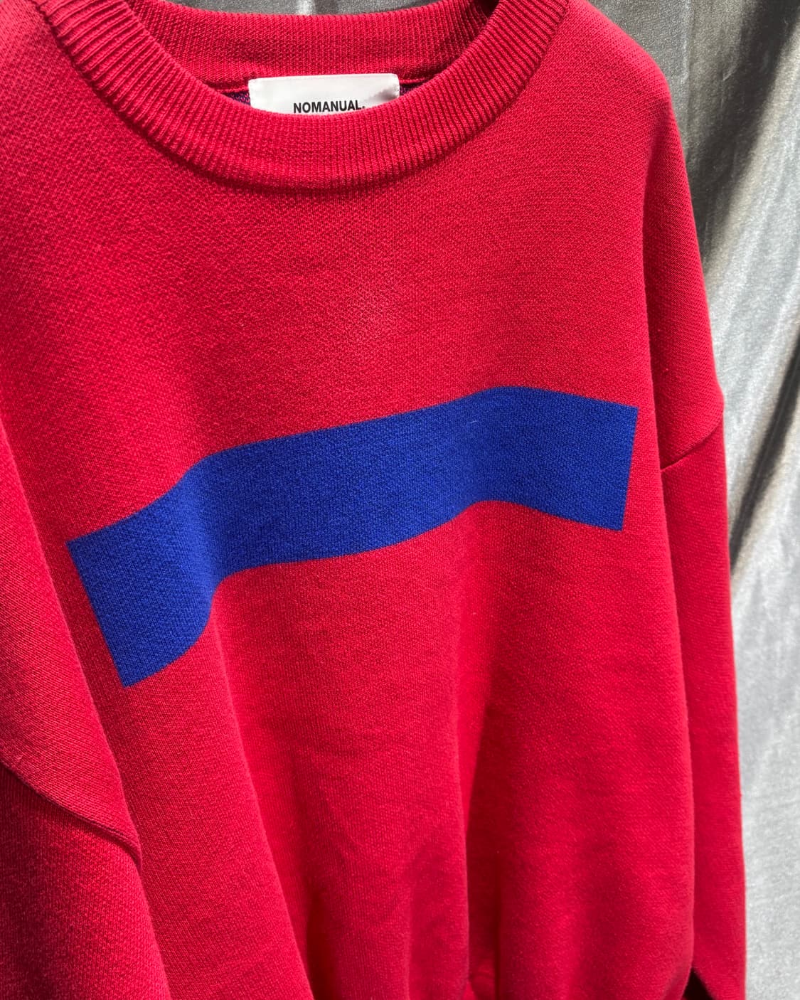 M 노메뉴얼 더블핸즈 레드 니트 상품이미지5