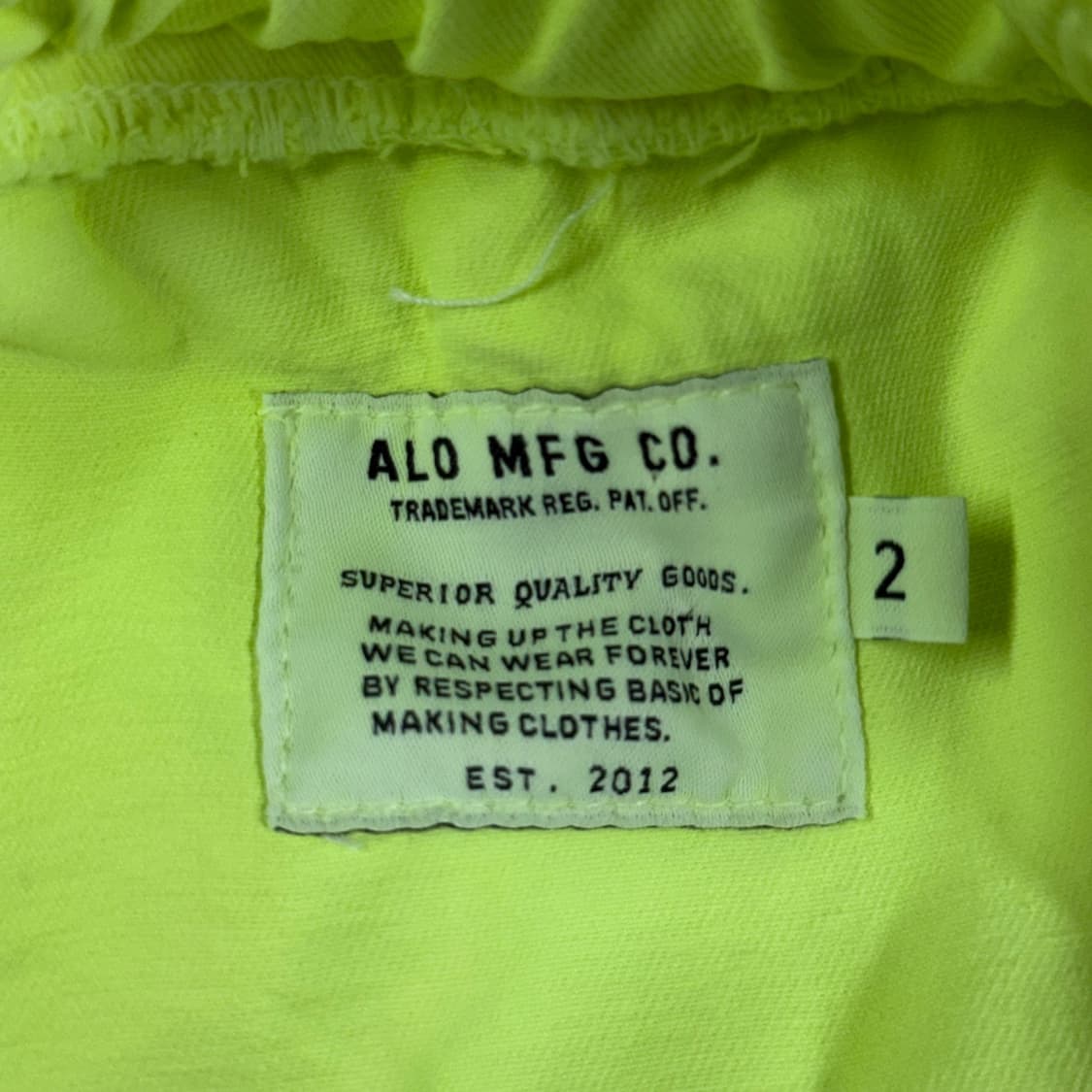 [M] ALO MFG CO. 형광 코튼 밴딩 반바지 상품이미지5